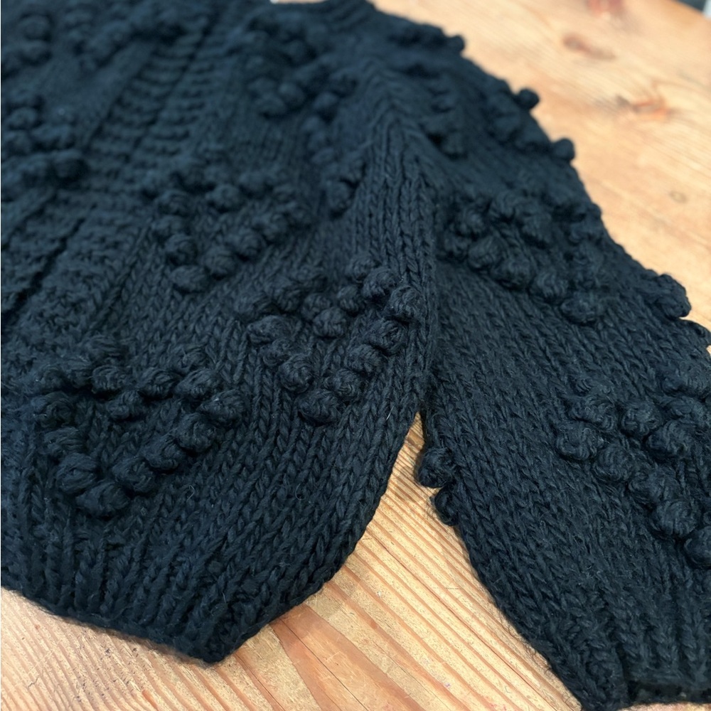 CeCe Black Knit Heart Cardigan
